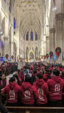 <b>St. Patrick’s Cathedral, which holds 2,400 people, was filled to capacity on Dec. 12 for the celebratory Mass following a procession for Our Lady of Guadalupe which began in the West Village and headed uptown.</b> Photo: Brian Berger