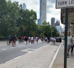Cyclists on CPW on a recent Sunday.