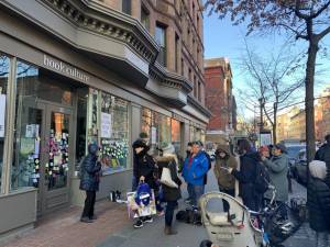 Neighbors rallied in support of the doomed bookstore on January 9.