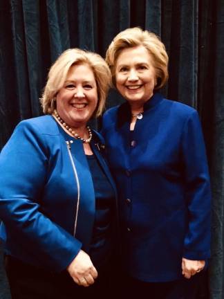 Assemblymember Rebecca Seawright and Secretary Hillary Rodham Clinton. Photo: Andre Beckles