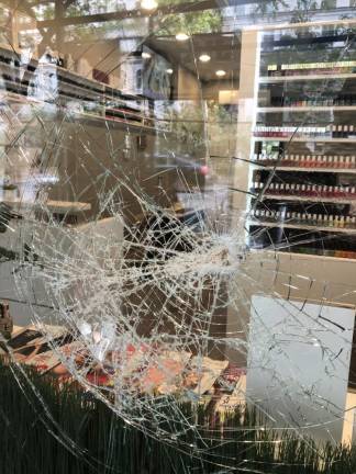 A nail salon on Broadway between 78th and 79th Streets was vandalized. Photo: Michael Oreskes