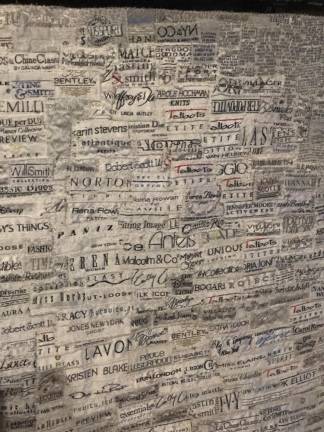 Terese Agnew, “Portrait of a Textile Worker,” 2005 (detail of clothing labels). Museum of Arts and Design, New York; purchased with funds provided by private donors, 2006. Photo: Val Castronovo
