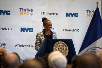 First Lady Chirlane McCray hosts the Fourth Annual Faith Leaders ThriveNYC Breakfast at Gracie Mansion on April 11, 2019.