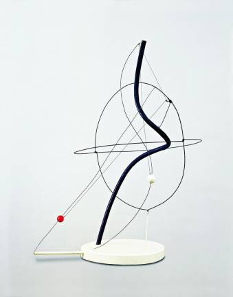 Alexander Calder. “A Universe.” 1934. Painted iron pipe, steel wire, motor, and wood with string. The Museum of Modern Art, New York. Gift of Abby Aldrich Rockefeller (by exchange). © 2021 Calder Foundation, New York / Artists Rights Society (ARS), New York