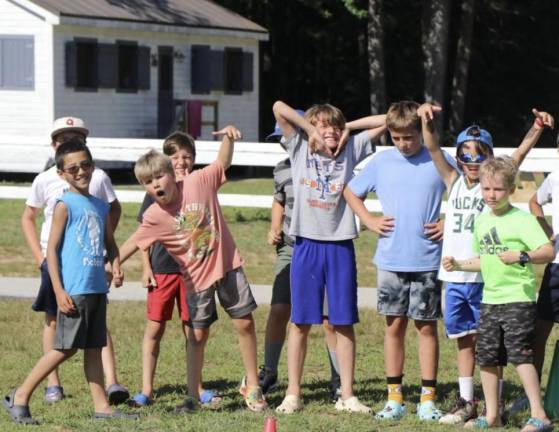 Kids goofing it up at Camp Fatima which is situated on Upper Suncook Lake, in the town of Gilmanton, NH. Photo: Camp Fatima
