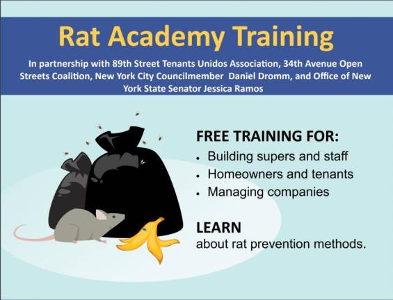 The Rat Academy hosted a seminar on rat prevention on Wednesday, Sept. 23. There will be another session on Sept. 30. Photo provided by ratportal@health.nyc.gov