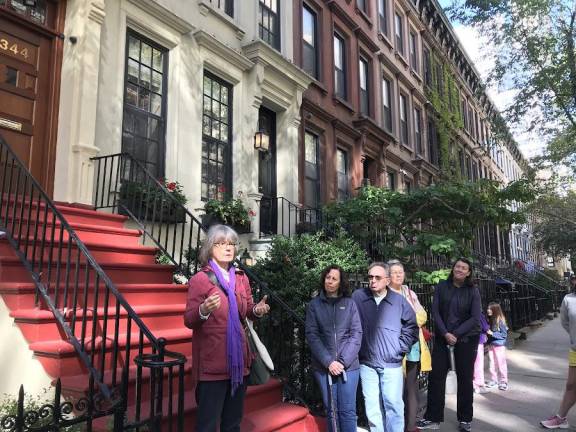 Marianne Hurley (left) of the Landmarks Preservation Commission wrote the Landmark Designation Report of the First Hungarian Reformed Church. Photo: Everyday Landmarks
