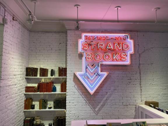 The Strand’s owner Nancy Bass Wyden had a neon sign custom-made for the new Upper West Side store. Photo: Lindsey Novakovic