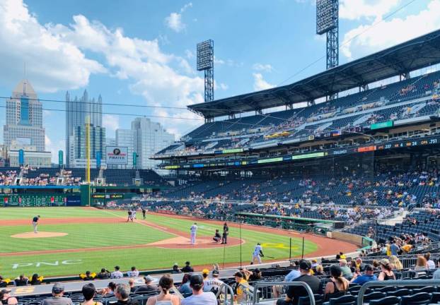 The Pittsburgh Pirates’ PNC Park home is a wonderful place to watch the Boys of Summer against views of Downtown Pittsburgh. (When this picture was taken, there were capacity restrictions, but they were lifted on July 1.) Photo: Ralph Spielman