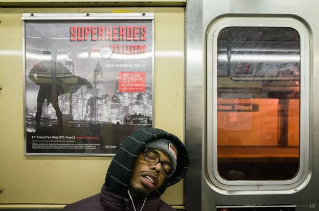 Catching a few winks on the subway. Photo: Michael Kowalczyk, via flickr