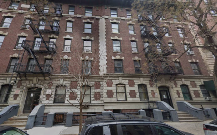 The exterior of Daniel Ohebshalom’s rental properties, 705 and 709 West 170th Street, in Washington Heights.