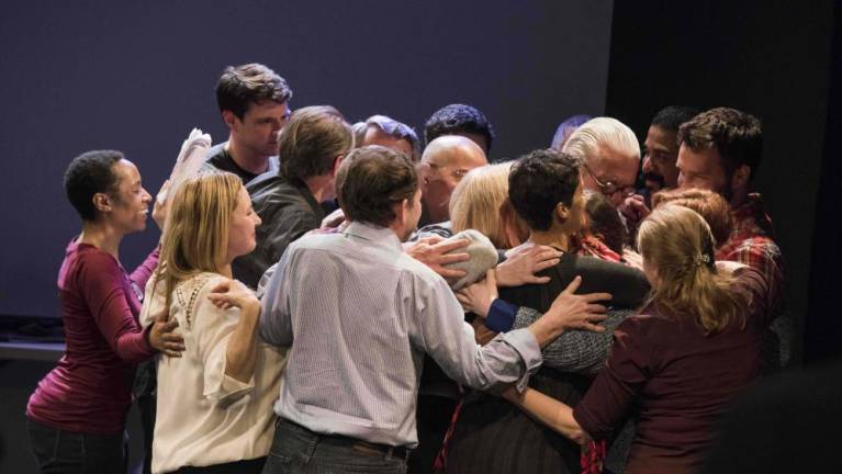 Group hug after a DE-CRUIT public presentation. Photo: Ashley Garrett
