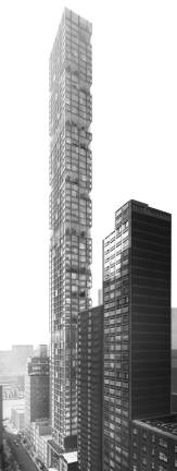 A rendering of the proposed Sutton Place tower, released last year, which would have been among the tallest in Manhattan.
