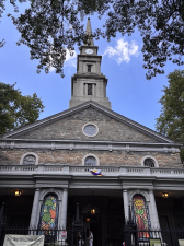 St. Mark’s Church in-the-Bowery, one of New York City’s oldest churches, on East 10th Street in the East Village. The Landmarks Preservation Commission approved a continuing maintenance program that will allow the church to pursue a transfer of development rights to help fund long-term preservation.