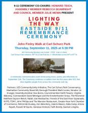 This year’s Annual 9-11 Remembrance Ceremony is taking place at the John Finley Walk, Carl Schurz Park.