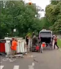 A teen died after he was tossed from a horse drawn carriage that overturned in Central Park shortly after 2:45 p.m. on June 17. A passerby appeared to finally grab the runaway horse as bystanders rushed to help.