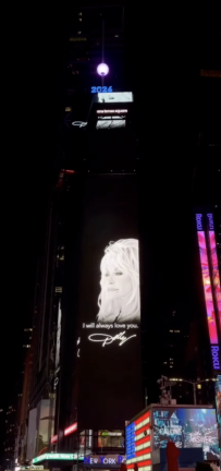 One Times Square’s New Year's Eve Ball shone pink for Dolly Parton into the early hours of Aug. 26.