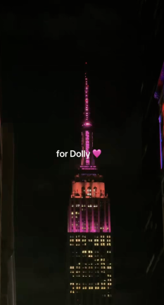 the 103-floor Empire State building showed pink on Aug. 25 in honor of Dolly Parton who passed away that day.