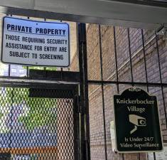 A Monroe Street entrance to Knickerbocker Village.