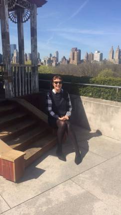 Cornelia Parker on the steps of &#x201c;Transitional Object (PsychoBarn),&#x201d; her installation for this summer&#x2019;s Roof Garden Commission at the Metropolitan Museum of Art. Photo: Brytnie Jones