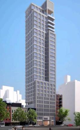 A new residential/commerical tower being erected by Alchemy-ABR developers is now expected to reach 30 stories, according to <a rel=nofollow href=https://alchemy-properties.com/wp-content/uploads/2025/09/9.25.25_NewYorkYIMBY.pdf>Newyorkyimby.</a> The original plans filed with the Building Department had reportedly called for 28 stories.