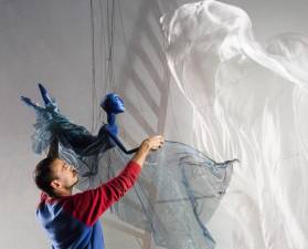 Basil Twist, a third-generation puppeteer, is an international designer, director, and performer as well as founder and director of the Dream Music Puppetry Program at HERE Arts Center and known for his underwater puppet show, “<i>Symphonie Fantastique</i>”.