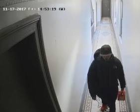 Hamilton Heights arsonist Jelani Parker inside 565 West 144th Street, Nov. 17, 2017.