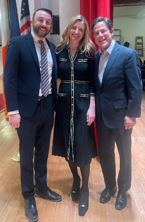 New City Council Member Virginia Maloney is flanked by her predecessor Keith Powers (left) and Planning Commissioner Dan Garodnick who held the same City Council seat before Powers.