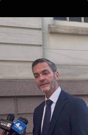 Lenox Hill Hospital Executive Director Daniel Baker outside City Hall, defending the hospital’s proposed $2-billion project. He says the hospital needs to modernize to stay competitive.