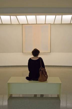 Spending time with Agnes Martin at the Guggenheim. Photo: Adel Gorgy