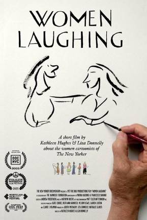 The movie poster for “Women Laughing,” a documentary about women cartoonists at The New Yorker over the years, which is debuting at the Athena Film Festival.