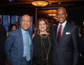 Left to right: Darren Walker, president of the Ford Foundation; NYAM President Dr. Judith Salerno; NYAM Board Chair Dr. Wayne Riley. Photo: Ben Asen Photography Inc.