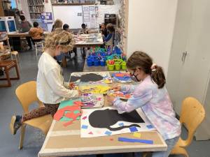 Students work on their art at the Corlears School. Photo: Christine Walker