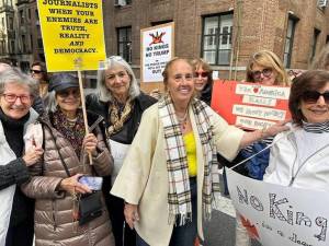 UWS City Council Member Gale Brewer attends another No Kings protest in Manhattan on Oct. 18 joining an estimated 100,000 in NYC and seven million nationally protesting policies of President Donald Trump.