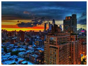 New York City skyline at sunset. Photo: Robin Glasser Sacknoff