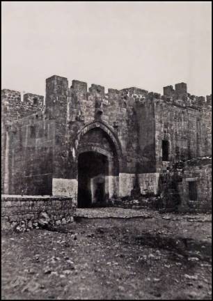 The Jaffa Gate, photographed by Auguste Salzmann on view in &#x201c;Faith and Photography.&#x201d; Photo: Adel Gorgy