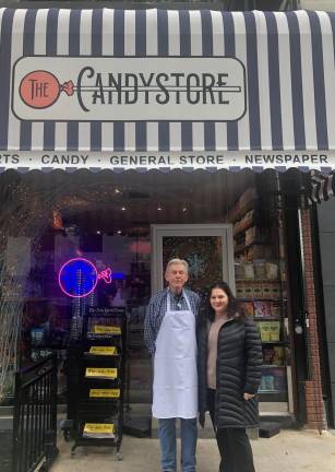 Tom Mazenis (left) and Ariana Philips, along with John Philips, are the entrepreneurs who created The Candy Store, a new name for a treasured local shop.