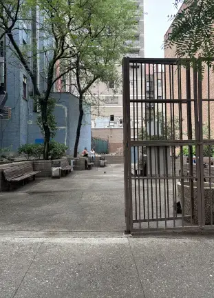 The 200 E. 89th St. POPS (privately-owned public space) during its decrepit days, back in June.