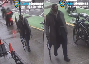 Umbrella man, wanted for assault on First Avenue near East 67th Street on Feb. 20.