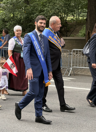 State Assemblymember Alex Bores at the German American Steuben Day Parade, Sept. 19.