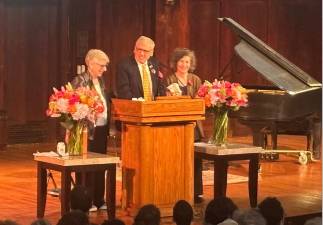 The children of Ronnie Eldridge, son Daniel and daughters Lucy and Emily, recall their mother at a memorial service March 11 at the New York Society for Ethical Culture, Alder Hall. Their mother, a UWS power broker and former city council member passed at the age of 95 on March 4.