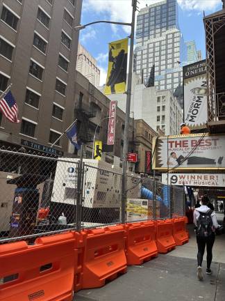 Current construction taking place at Eugene O’Neill Theater after fire ripped through the theater May 4.