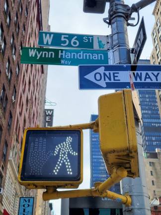 Wynn Handman Way stretches from Sixth to Seventh Avenue on West 56th Street. Photo: Elisabeth Ness