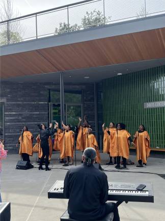 Gospel singers performing at the ribbon-cutting event.