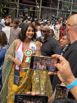 India Day Parade thrills many thousands along Madison Avenue, including Bollywood actress Pooja Hegde.
