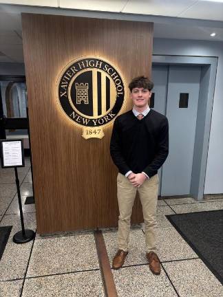 Xavier High School senior Hudson Dew wrote a moving story about an alumni firefighter, Patrick Brady, Class of 2001, who was killed in a fire in Brooklyn on Nov. 8, 2025.