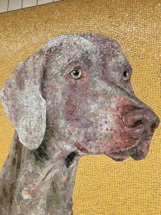 A mosaic by William Wegman at the 23rd Street F/M station.