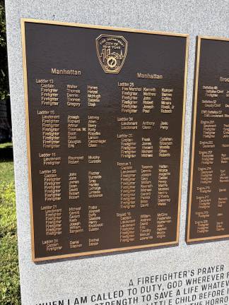 One of the FDNY memorial plaques at Curlew Hills Memory Gardens.