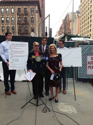 Manhattan Borough President Gale Brewer, Council Member Ben Kallos, Congresswoman Maloney at a press conference last week touting the progress of phase one of the Second Avenue Subway project.