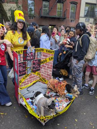 Eventual costume contest winner, the “Cereal Killers.” Proceeds from registration fees were going to support local animal shelters.